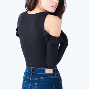 Ruffle Cold-Shoulder Top